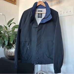 Nautica Men’s Windbreaker Jacket Sz XL Full zip Snap Navy Blue